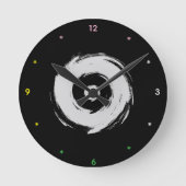 Classic Ebony and Ivory  Acrylic  ラウンド壁時計 (正面)