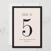 Classic Elegance Black Wedding Table Number Card (正面)