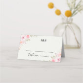 Classic Elegance: Blush Rose Wedding プレイスカード (正面)