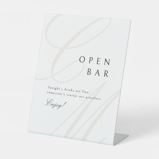 Classic Elegance Calligraphy Monogram Open Bar 台座サイン (正面)