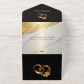 Classic Elegance Gold Wedding Invitation オールインワン招待状 (外側)