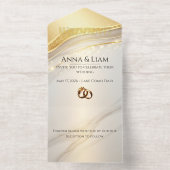 Classic Elegance Gold Wedding Invitation オールインワン招待状 (内側)