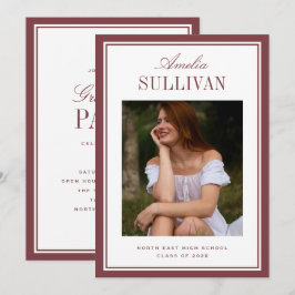 Classic Elegance Graduation Photo Announcement 案内状