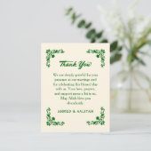 Classic Elegance Ivory & Emerald Floral Wedding サンキューカード (スタンド正面)