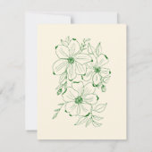 Classic Elegance Ivory & Emerald Floral Wedding サンキューカード (裏面)