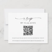 Classic Elegance Modern Wedding RSVP QR code 招待状 (正面)