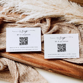 Classic Elegance Modern Wedding RSVP QR code 招待状