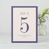 Classic Elegance Purple Wedding Table Number Card (スタンド正面)