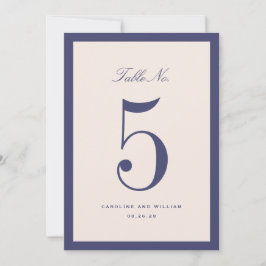 Classic Elegance Purple Wedding Table Number Card