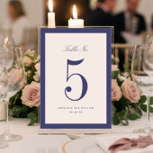Classic Elegance Purple Wedding Table Number Card