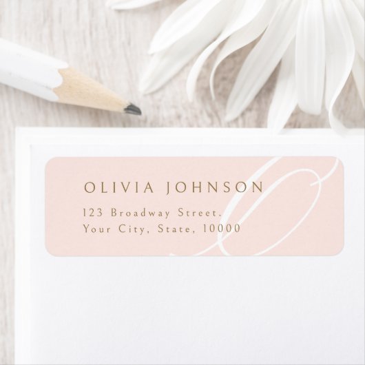 Classic Elegance Script Monogram Return Address ラベル (インサイチュ)