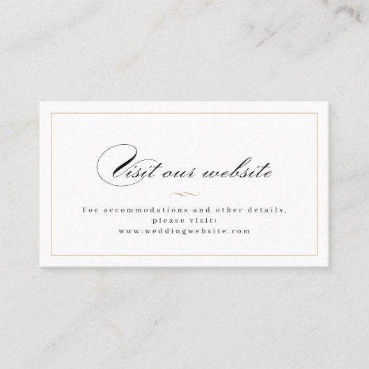 Classic Elegance Script Website Insert Card プレイスカード (正面)