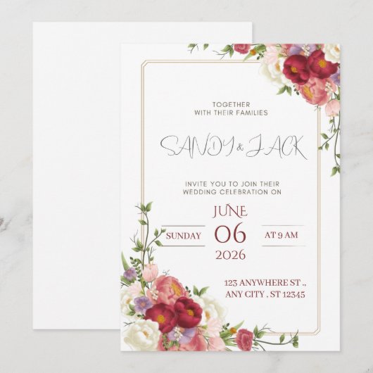 Classic & Elegant 招待状 (正面/裏面)