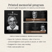 Classic Elegant 2-Photo Catholic Funeral/Memorial 三つ折りプログラム