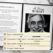 Classic Elegant 2-Photo Funeral/Memorial 三つ折りプログラム