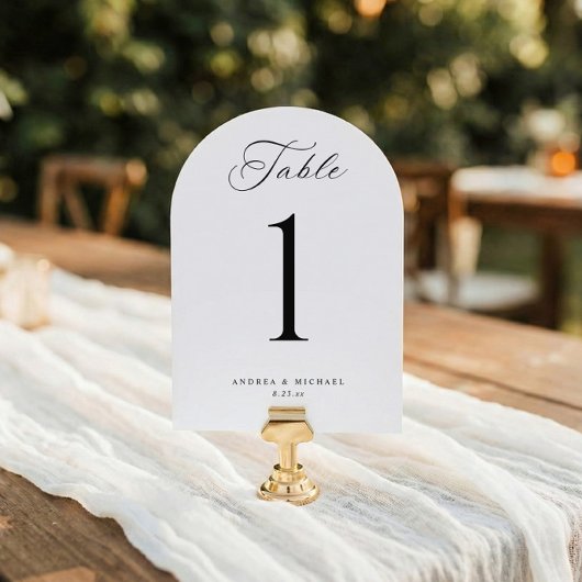 Classic Elegant 5x7 Wedding Table Numbers 招待状