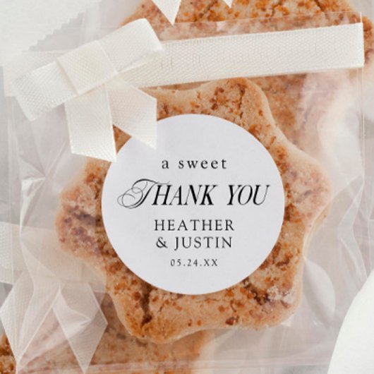 Classic Elegant A Sweet Thank You Wedding Favor ラウンドシール