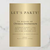 Classic Elegant Black and Gold Birthday 箔招待状 (裏面)