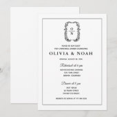 CLASSIC ELEGANT BLACK &WHITE REHARSAL DINNER 招待状 (正面/裏面)