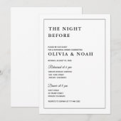 CLASSIC ELEGANT BLACK &WHITE REHARSAL DINNER 招待状 (正面/裏面)