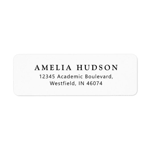 Classic Elegant Black & White Return Address ラベル (正面)