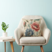 Classic, Elegant, Blue Rose Gold Flowers Pattern クッション (椅子)