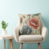 Classic, Elegant, Blue Rose Gold Flowers Pattern クッション (椅子)