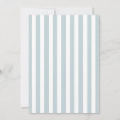 Classic Elegant Blue Stripes Boy Baby Shower 招待状 (裏面)