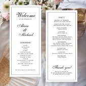 Classic elegant calligraphy black white wedding プログラム