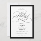 Classic elegant calligraphy QR code wedding 招待状 (正面)