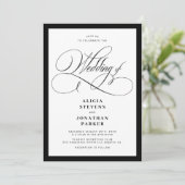Classic elegant calligraphy QR code wedding 招待状 (スタンド正面)