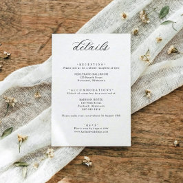 Classic Elegant Calligraphy Wedding Details エンクロージャーカード