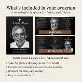 Classic Elegant Catholic Rosary Funeral/Memorial 三つ折りプログラム