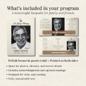 Classic Elegant Catholic Rosary Funeral/Memorial 三つ折りプログラム