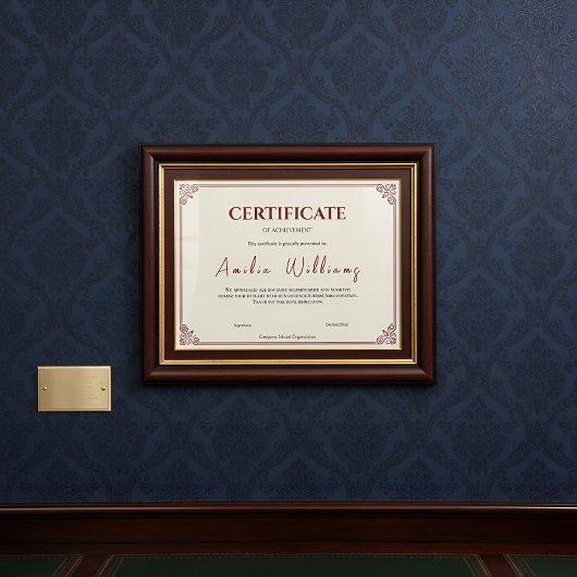 Classic Elegant Certificate of Achievement Vintage
