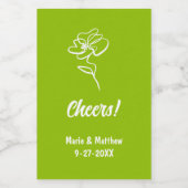 Classic & Elegant Citrus Green Floral Sketch ワインラベル (シングルラベル)