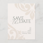 Classic Elegant Damask Typography Photo Wedding 案内ポストカード (正面)