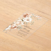 Classic Elegant Floral Acrylic Wedding Invitation アクリル招待状 (レイダウン)