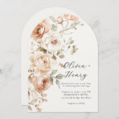 Classic Elegant Floral Arch Wedding Invitation 招待状 (正面/裏面)