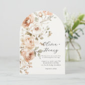 Classic Elegant Floral Arch Wedding Invitation 招待状 (スタンド正面)
