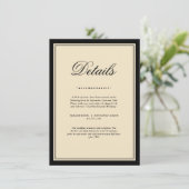 Classic Elegant Frame Wedding Details Enclosure  エンクロージャーカード (スタンド正面)