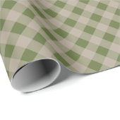 Classic Elegant Gingham Plaid in Sage Green ラッピングペーパー (ロールコーナー)