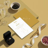 Classic Elegant Gold Dove Save The Date Card セーブザデート