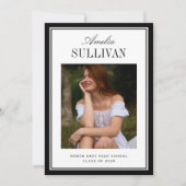 Classic Elegant Graduation Announcement Photo Card 案内状 (正面)