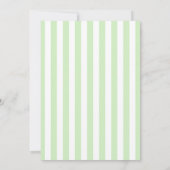 Classic Elegant Green Stripes Baby Shower 招待状 (裏面)