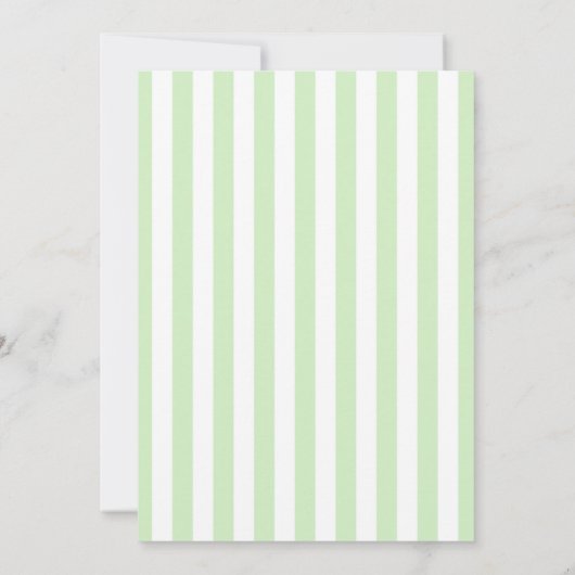 Classic Elegant Green Stripes Baby Shower 招待状 (裏面)