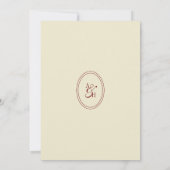 Classic Elegant Ivory Monogram Script Wedding セーブザデート (裏面)