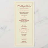 Classic Elegant Ivory Monogram Wedding Ceremony プログラム (裏面)