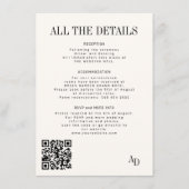 Classic elegant ivory old money wedding details エンクロージャーカード (正面)