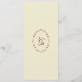 Classic Elegant Ivory Script Monogram Wedding メニュー (裏面)